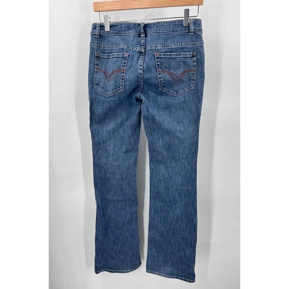 Y2K Harley Davidson Motorcycles Blue Denim Jeans Bootcut Low Rise Womens 2 Long - Picture 2 of 6